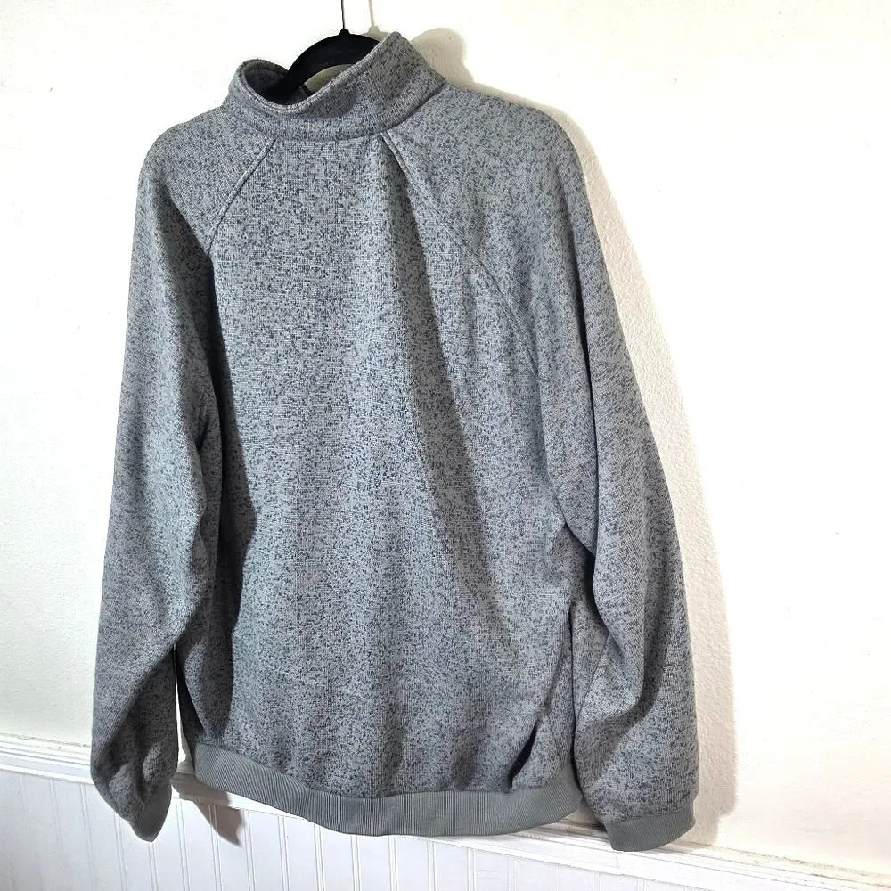 Quiksilver Mens XL Gray Heather Quarter Zip Pullover Fleece Sweater Surf Skate